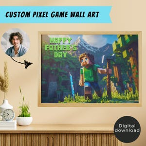 Personalized Pixel Game Portrait, Custom birthday gift, Custom Photo Poster, Game Digital Portrait, Wall Art for Gamers, Digital Download
