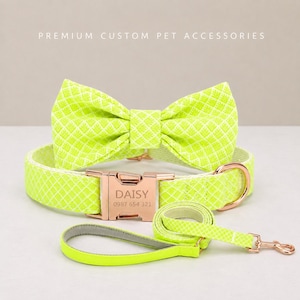 Anpassat hundhalsband och koppelset för bröllop, halsband för hedershund, graverat valphalsband, ringbärande hundtillbehör, bröllopspresent till husdjur