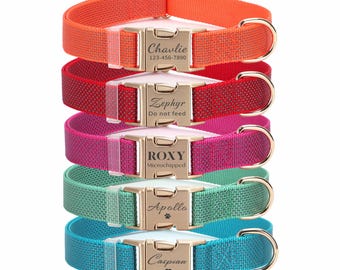 Reflective Dog Collar Personalized Pet Collars Adjustable Pet Collars for Dog Customized Engraved Name Tag Puppy Collar Pets Gifts