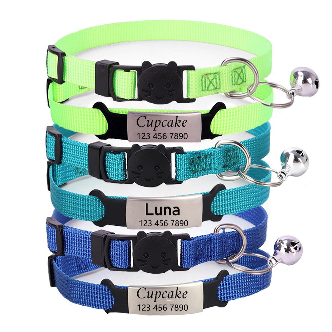 Personalized Reflective Cat Collar With Bell, Custom Engraved Name Etsy — free download