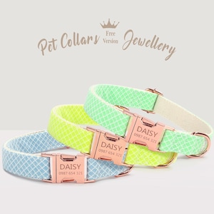 Engraved Puppy Collar with Bowtie, Personalized Dog Collar and Leash, Dog Collar with Name, Puppy Collar, Webbing Collar, Custom Pet Gift