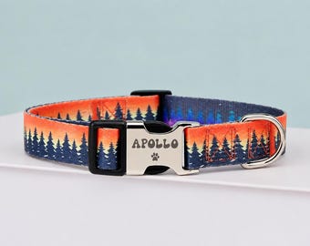 Collare personalizzato per cani da avventura, collare per cani da trekking con nome, collare per cani da campeggio, regalo per cani per attività all'aperto
