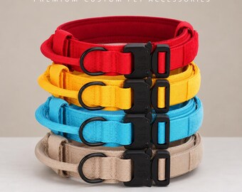 Tactical Dog Collar, Heavy Duty Padded Collar with Quick Release Buckle, Adjustable Collar for Medium Large Dogs