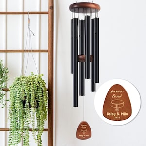 Personalized Pet Memorial Wind Chime Engraved Name Cat Dog Loss Memory Wind Chimes Outdoor Pet Loss Gift Custom Pet Lost Sympathy Gift