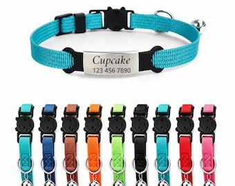 Cat Breakaway Collar, Personalized Kitten Collar, Engraved Cat Collar with Name, Cat Lover Gift, Unique Pet Gift