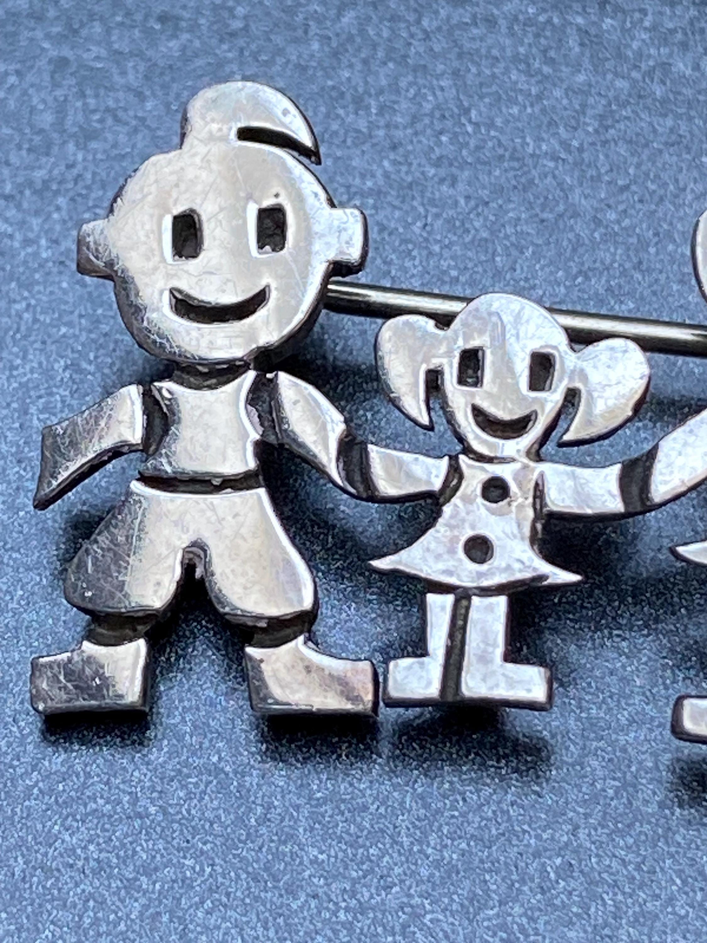 Vintage 925 Mexico Sterling Silver, Family of Four, Mum, Dad