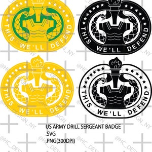 US Army Drill Sergeant Badge vector file, .svg .png files for laser machines, tshirt making