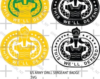 US Army Drill Sergeant Badge Vector: SVG, PNG Files