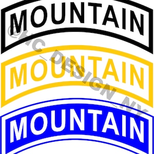 US Army Mountain Tab, Military Insignia, Army Tabs, Cut Files, SVG files, PNG Files, Army 10th Mountain, 82 Airborne