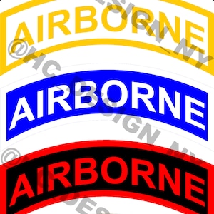 US Army Airborne Tab, Military Insignia, Army Tabs, Cut Files, SVG files, PNG Files, Army Airborne, 82 Airborne