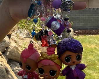 Handmade lol mini doll backpack/purse charm