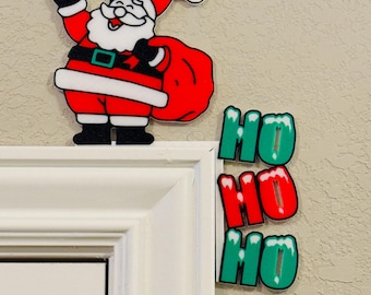 Christmas Door Topper Santa Corner Holiday Decor 3D Printed