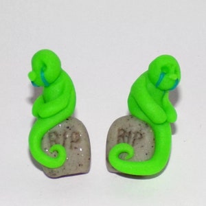 Sad soul glow in the dark earring stud posts image 2