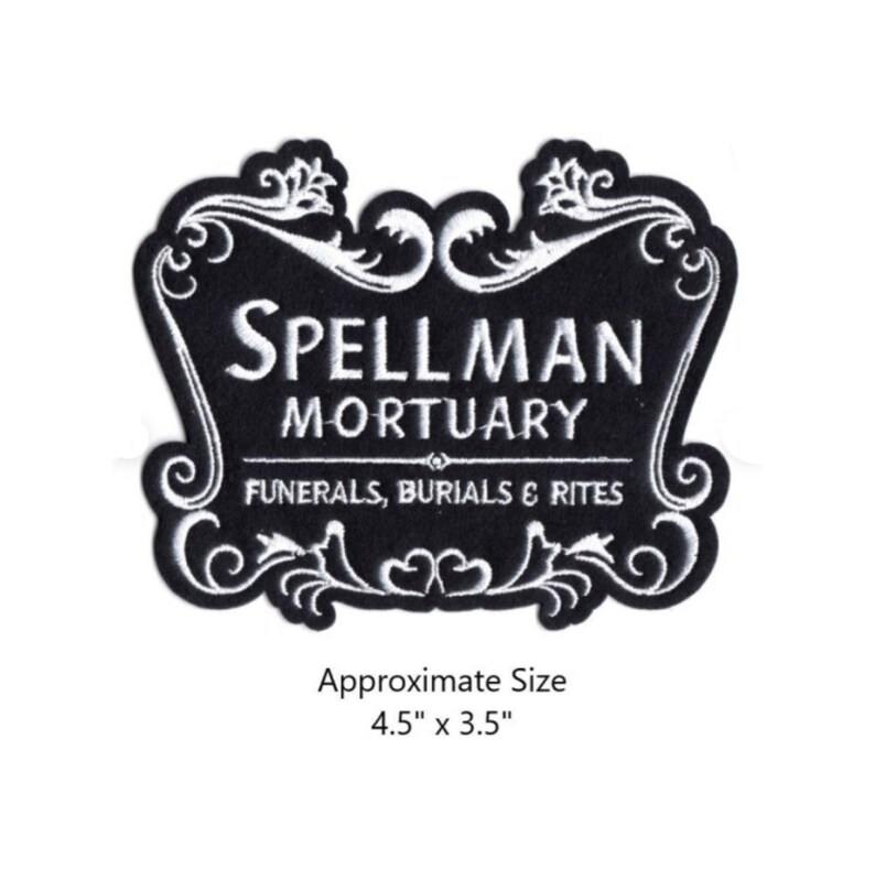 Spellman Mortuary Embroidered Iron-On Patch Sabrina image 1