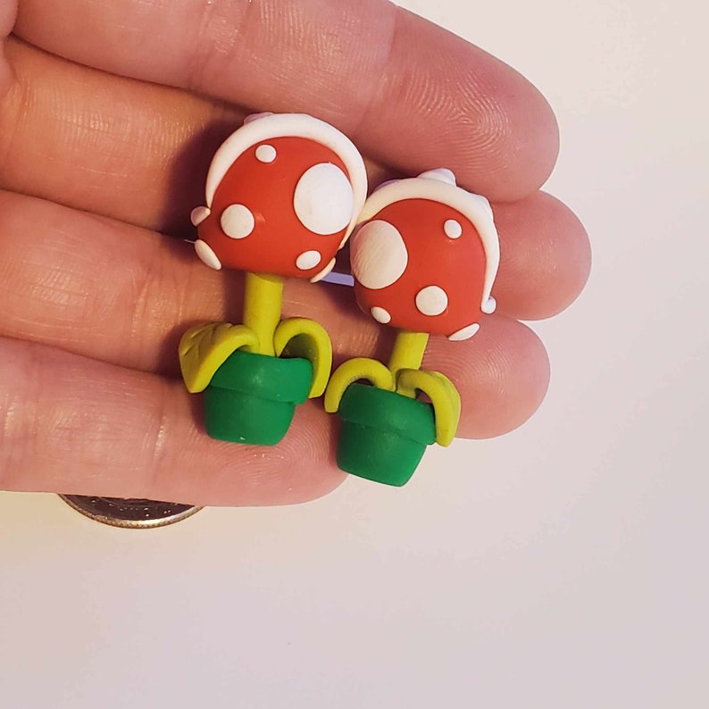 Piranha Plant Earrings As seen on G4 AOTS 2/14/12 Made in the USA In Stock image 2