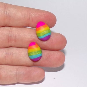 Rainbow egg earring stud posts image 3