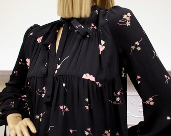 Nova Lux L S Smock Top Black Miss Ditsy main image 0