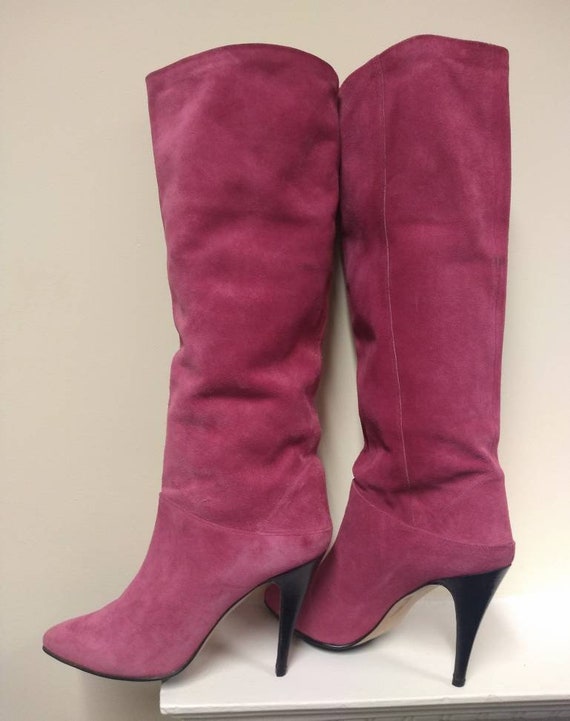 Bubblegum pink glam suede Sacha 1970s/1980s vintag