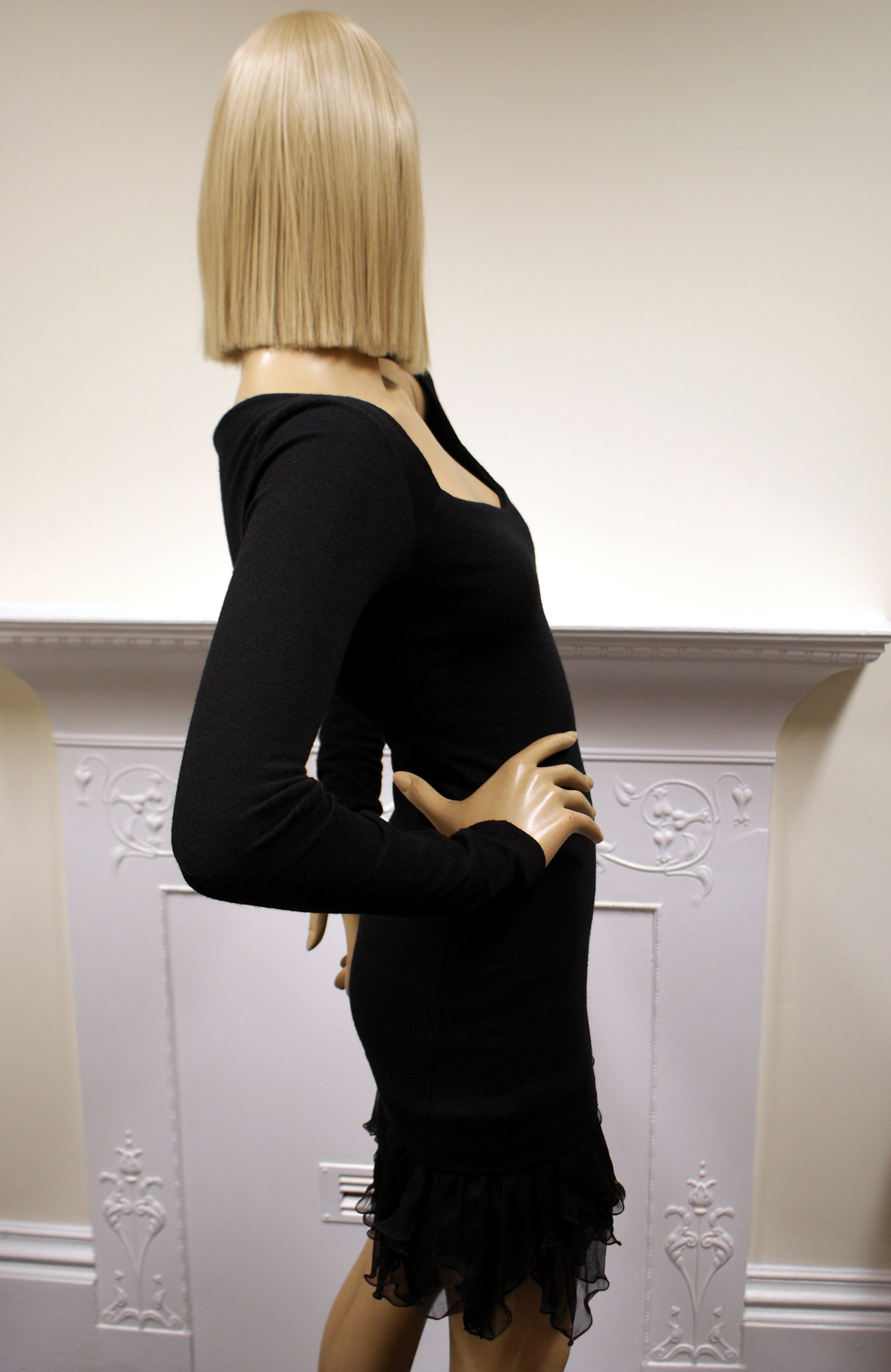 Dolce and Gabbana C.1991 Rare Vintage 1990s Bodycon Black