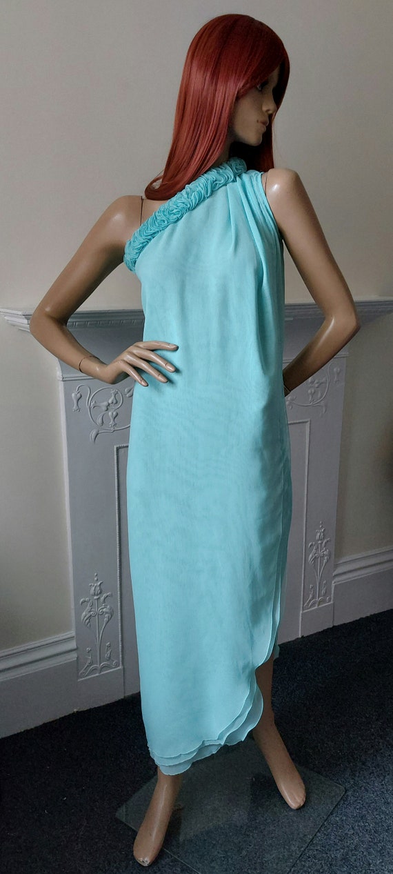 John Bates for Jean Varon turquoise chiffon 1970s… - image 3