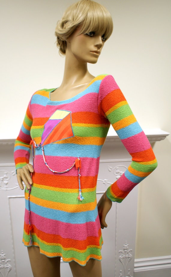 John Ashpool rainbow knit 1970s vintage sweater ju