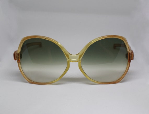 Vintage 1970’s Pierre Cardin Oversized Glam Sunglasses! Pierre Cardin Glam Oversized Yellow Original 1970s Vintage  main image 2