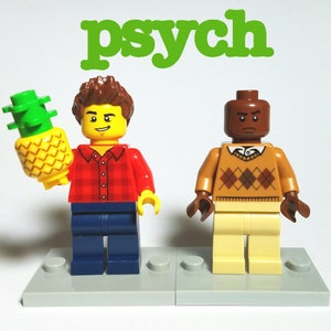Psych - Shawn and Gus - custom figures and pineapple accessory