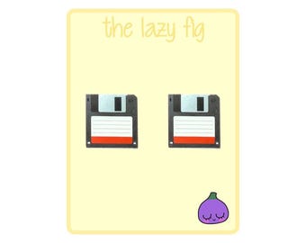Floppy Disk - your choice of stud or dangle titanium earrings
