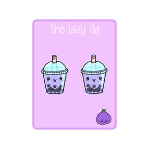 Bubble Tea - Boucles d’oreilles Kawaii - votre choix de boucles d’oreilles en titane à clous ou pendantes