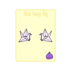 Paper Crane - Origami - votre choix de boucles d’oreilles en titane à goujons ou pendantes