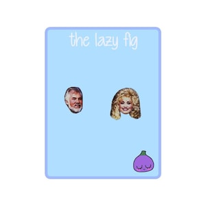 Kenny Rogers and Dolly Parton - your choice of stud or dangle titanium earrings