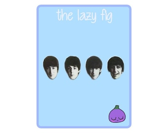 The Beatles - John, Paul, George and Ringo - your choice of stud or dangle titanium earrings