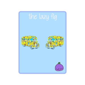 Magic School Bus - your choice of stud or dangle titanium earrings