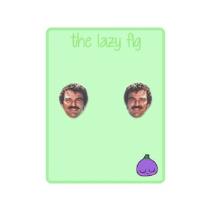 Tom Selleck -Magnum PI - your choice of stud or dangle titanium earrings