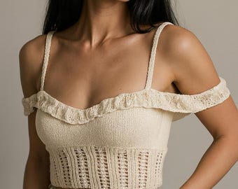 Crochet Off Shoulder Crop Top Pattern: Summer Lace DIY (PDF Pattern)