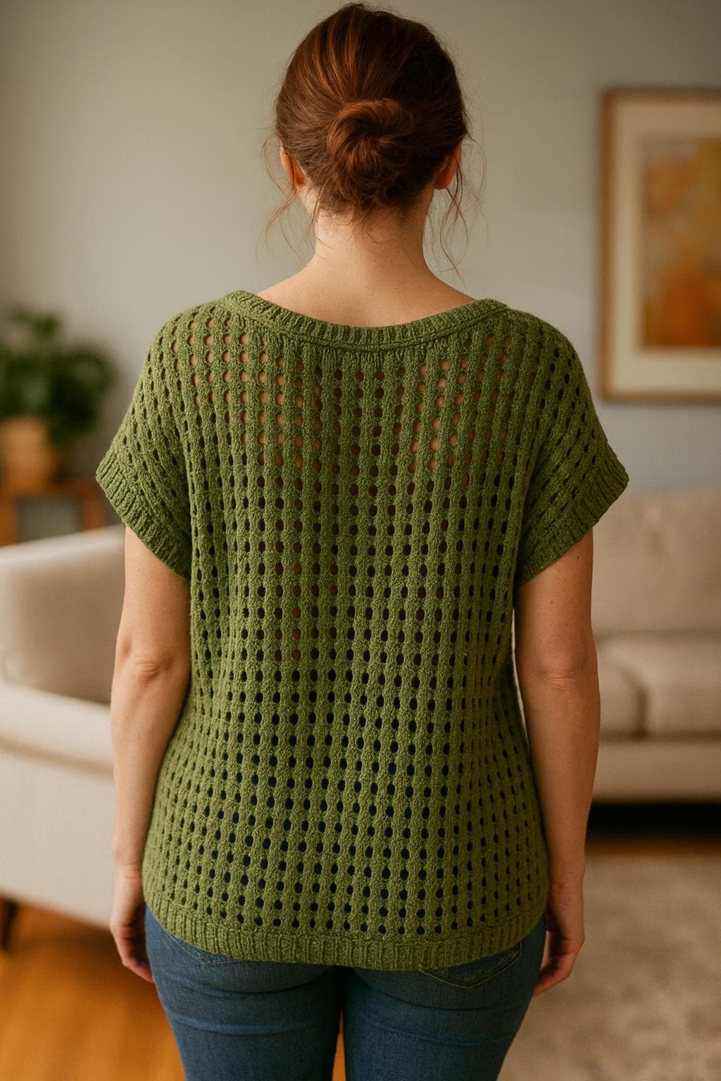 Lace Knit Sweater Pattern • Leaf Motif Pullover PDF • Balloon