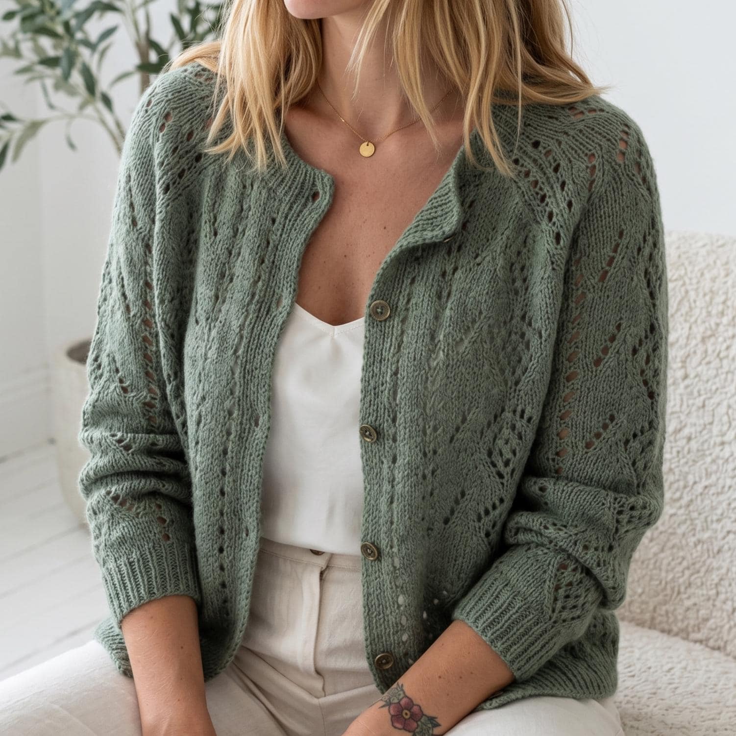 Diamond Lace Cardigan Pattern | Knit Sweater Digital Download - Etsy