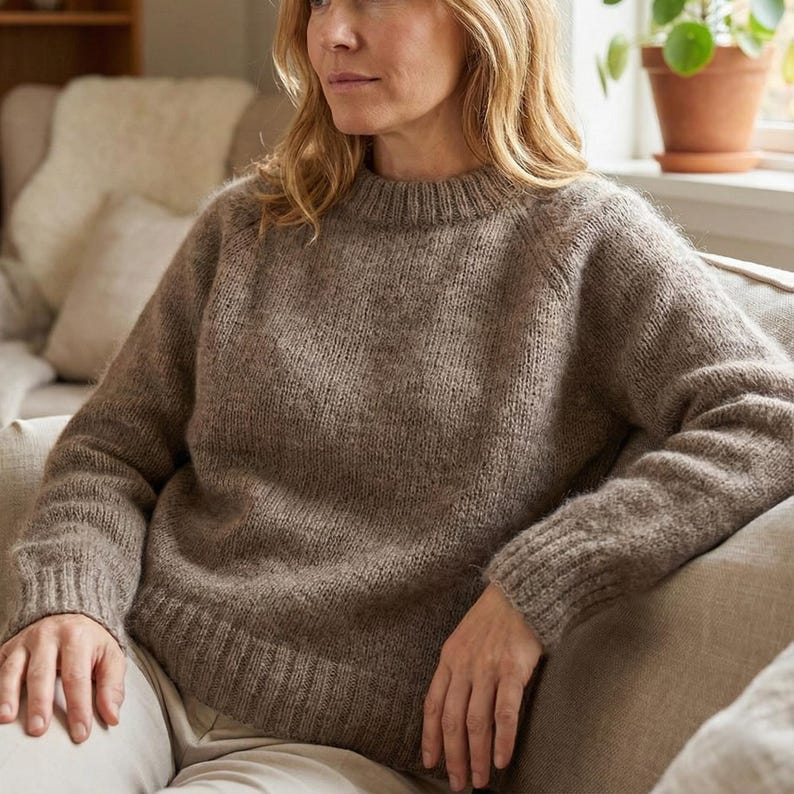 Raglan Crewneck Sweater Knitting Pattern PDF | Classic Everyday ...