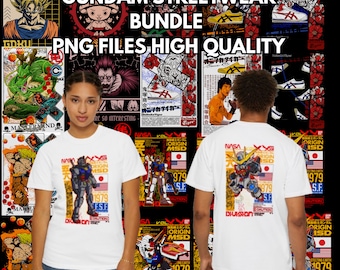 Gundam Streetwear PNG Bundle - High-Quality Digital Designs for Fashion Enthusiasts