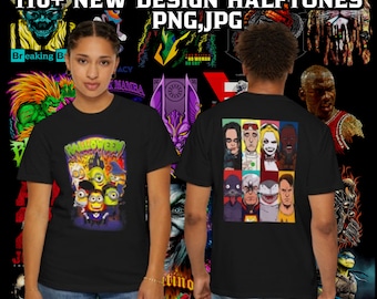 Más de 110 diseños de ropa urbana de semitonos / Paquete PNG JPG