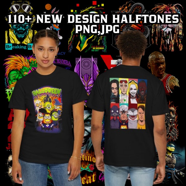 110+ Halftone Streetwear Designs | PNG JPG Bundle