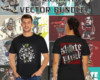 Paquete de 53 diseños vectoriales de grafiti: gráficos para camisetas y pósteres