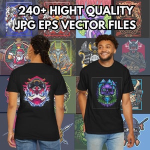 Mais de 240 pacotes de designs de streetwear vetoriais digitais | Gráficos urbanos de camisetas | Hip Hop e arte em vestuário estético