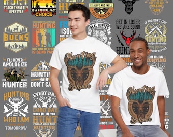 Hunting T-Shirt Designs Bundle | Outdoor Enthusiast Graphics (ai, eps, jpg, psd, svg, png)