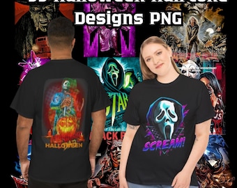 Diseños de semitonos de Halloween PNG / Gráficos de camisetas espeluznantes (Descarga digital)