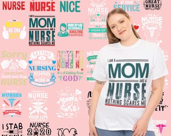 ナースTシャツデザイン50点セット | ヘルスケアグラフィック（ai、eps、jpg、psd、svg、png）