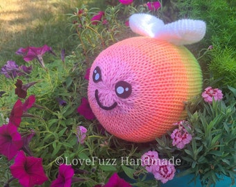 Knit Bee Plush, Pastel Rainbow Bee, Pride Bee, Kawaii Amigurumi, Nursery Decor, Stuffed Animal, Cute Gift Idea,  MADE TO ORDER