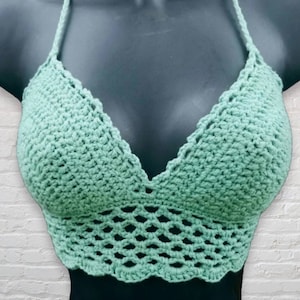 Crochet Halter Top: 100% Cotton Boho Bralette - MADE TO ORDER