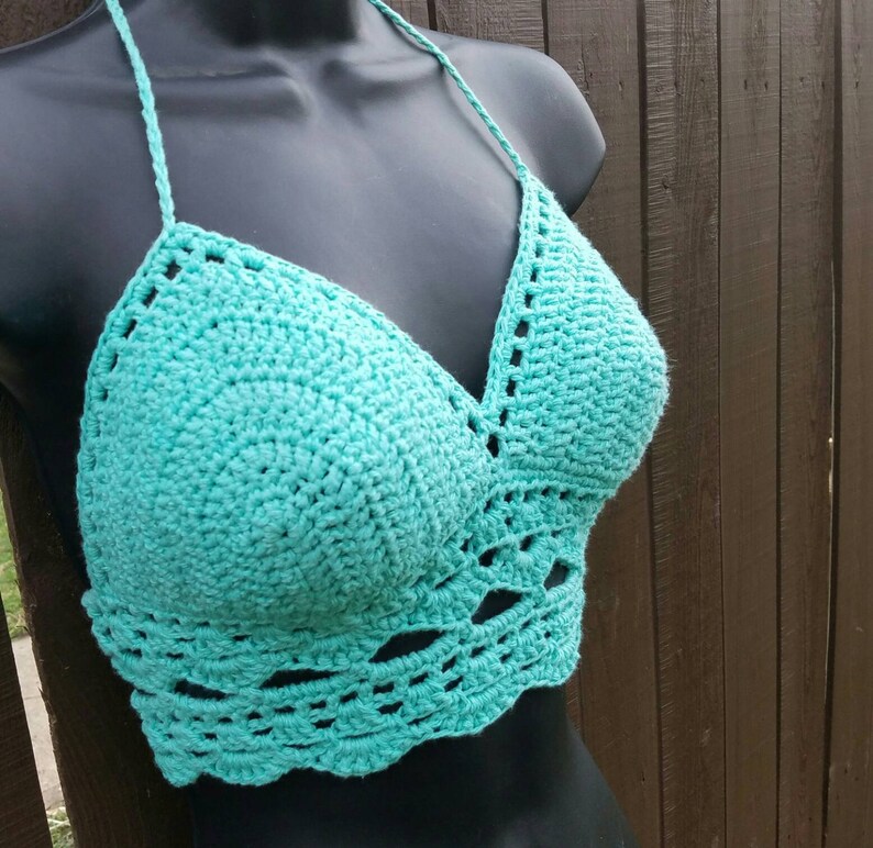 Crochet Bikini Crop Top Summer Fashion Cotton Bralette Etsy