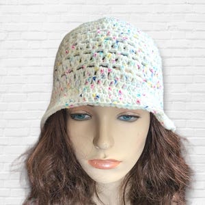 Colorful Bucket Hat, Speckled White Colorful Women&#39;s Clothing, Bucket Hat for Women, Bucket Hat for Her, Boho Accessories, Fall Hat Unisex